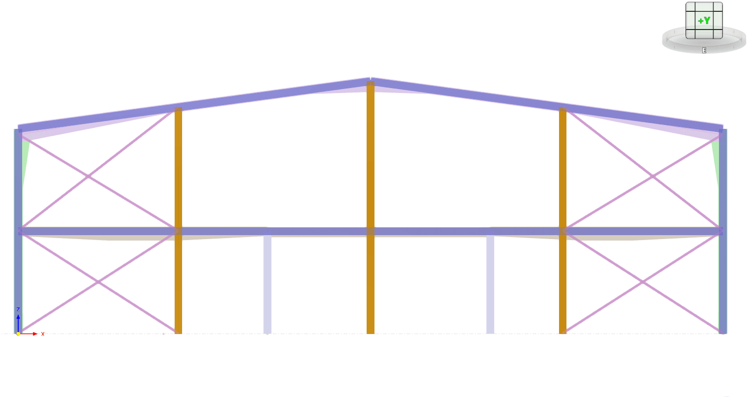 View of the gable frame